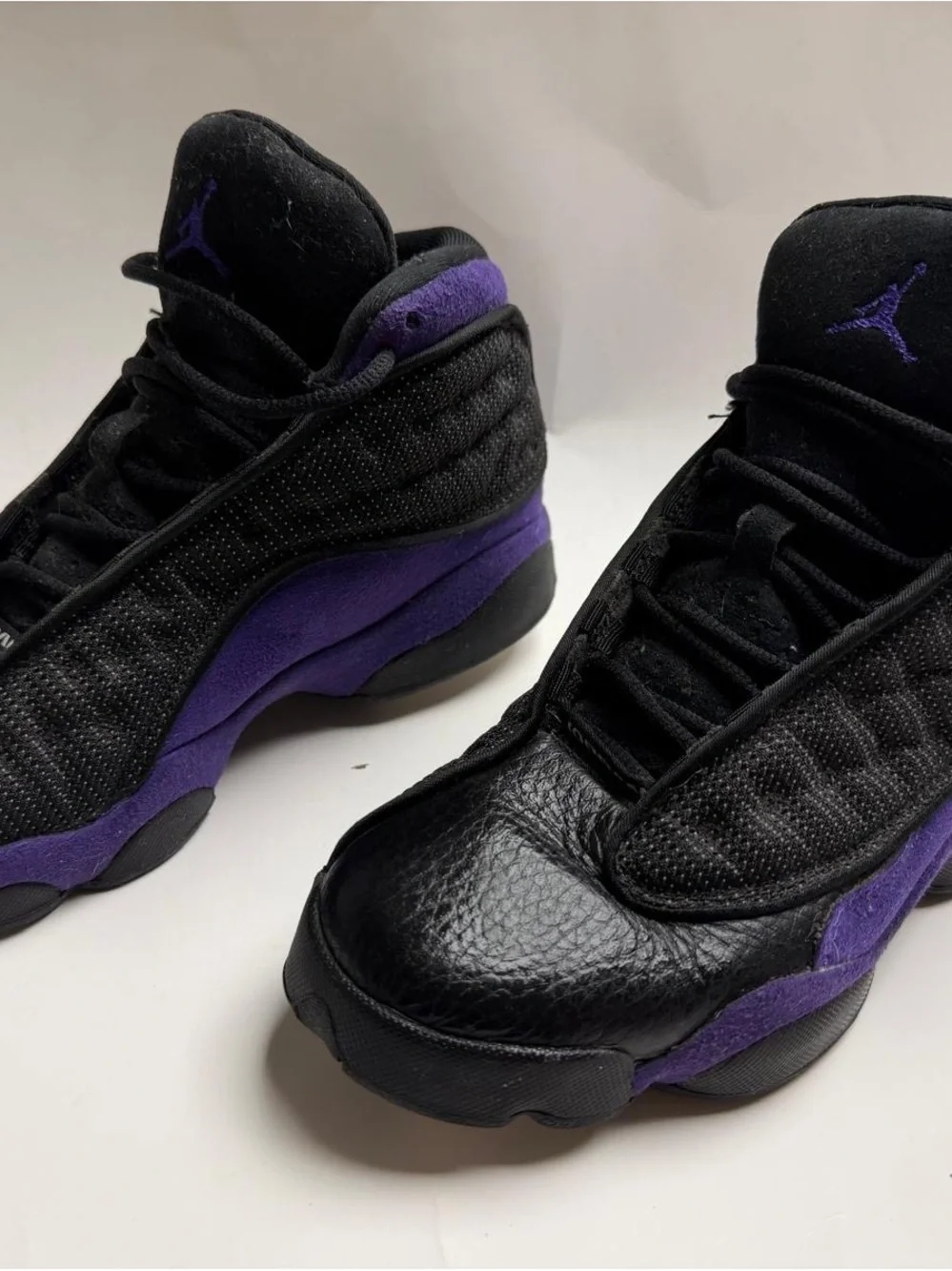 Jordan Kids Black and Purple High-Top Sneakers